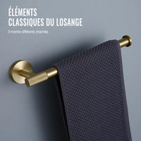 Porte-Serviette Mural Doré Brossé Kit Modulable