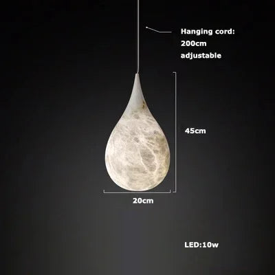 Suspension Cuisine Goutte en Résine Effet Pierre, LED 5 à 10 W