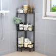 Étagère d'Angle Salle de Bain Métal sur Pied, 2 à 4 Niveaux