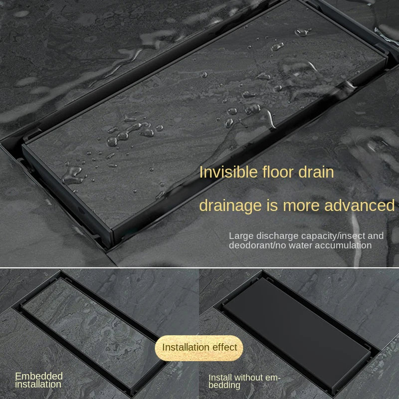 Caniveau de Douche Inox 304 Anti-Odeur, 20 à 100 cm