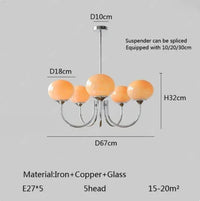 Suspension Cuisine Lustre Verre Rose, 3 ou 5 Têtes, Doré ou Chromé