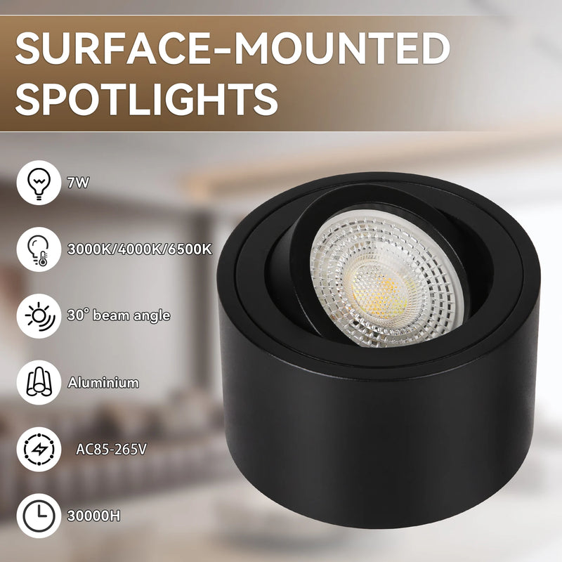 Spot LED Encastrable Cuisine 3 Teintes Noir et Blanc