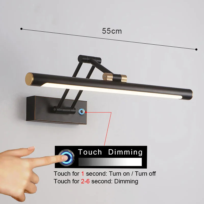 Applique Salle de Bain LED Tactile Variateur 43 et 55 cm