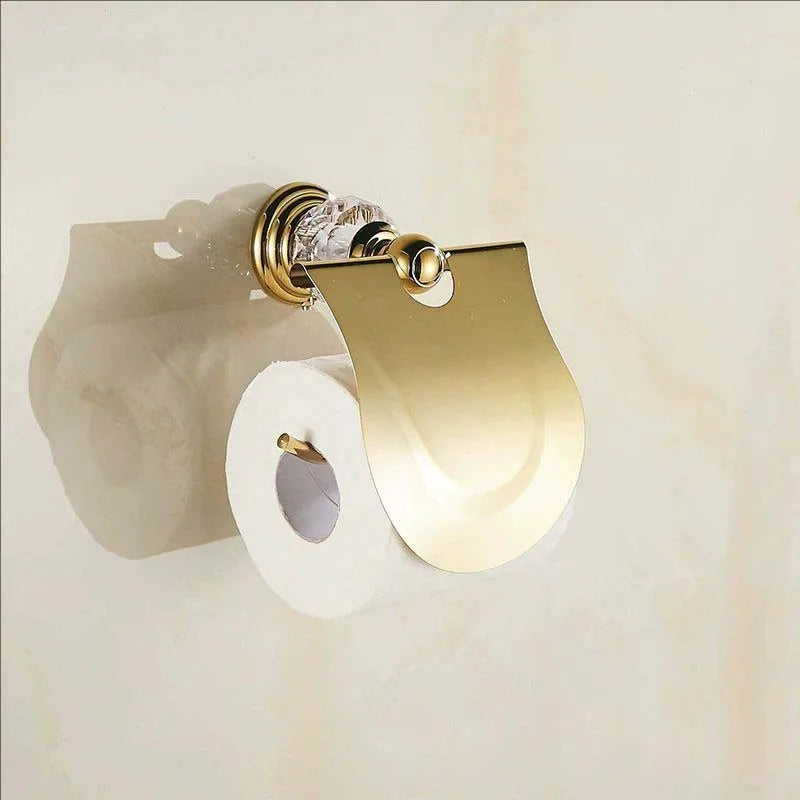 Accessoires Salle de Bain Doré Cristal Frise Grecque à la Pièce, 14 Articles