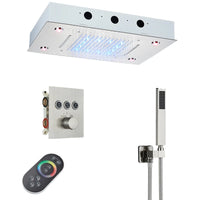 Douche Encastrable LED Plafond Cascade Noir Mat