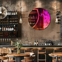 Miroir Mural Rond Décoratif Verre Teinté Dégradé Arc-en-Ciel 66 cm