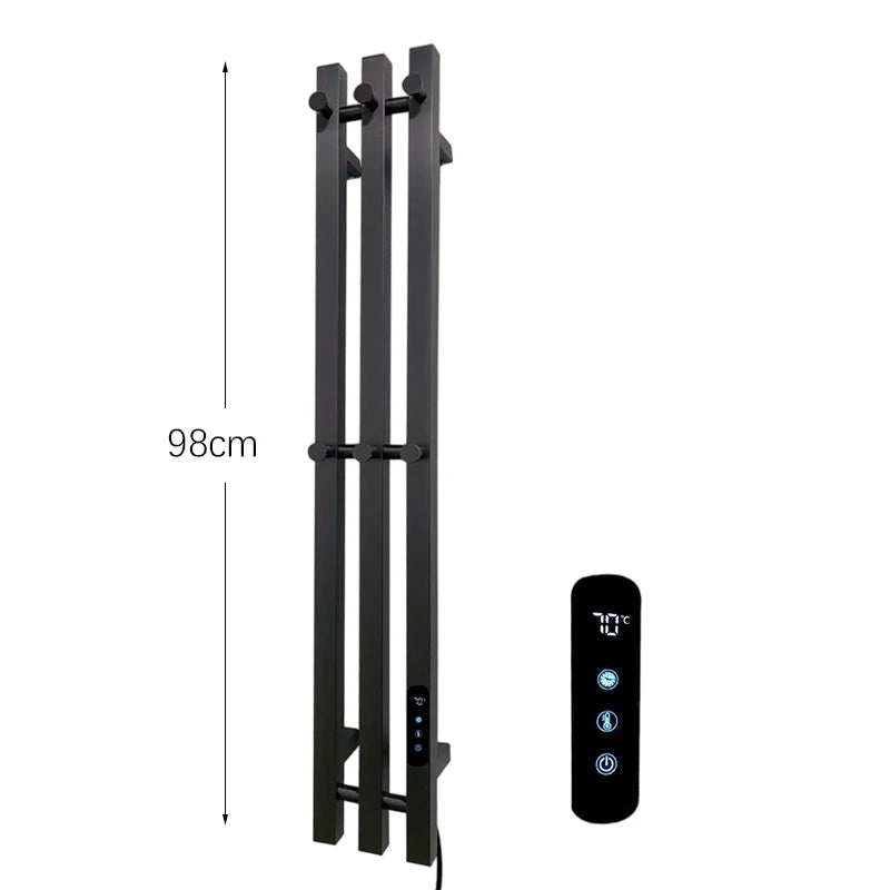 Sèche-Serviette Électrique Mural Vertical 3 ou 4 Barres Inox 98 cm