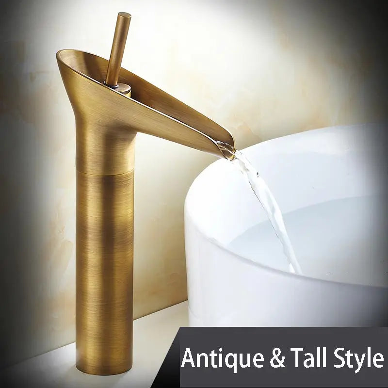 Mitigeur Lavabo Cascade Laiton Bec Haut