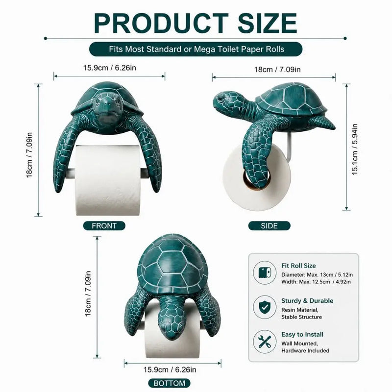 Porte-Papier Toilette Mural Animaux Marins Tortue Requin Pieuvre