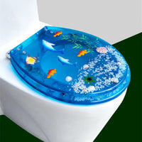 Abattant WC en Résine Décor Marin, Charnières Inox, 5 Motifs