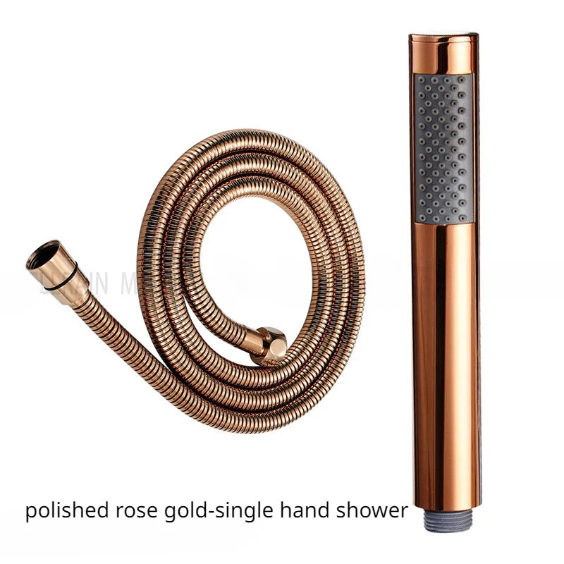 Pommeau de Douche Cylindrique Inox, 9 Finitions, Seul ou avec Flexible