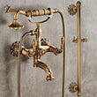 Robinet Baignoire Douche Rétro en Laiton Antique, avec Douchette