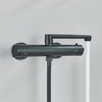 Robinet Baignoire Thermostatique Mural Bec Orientable 20 ou 30 cm, Noir ou Chromé