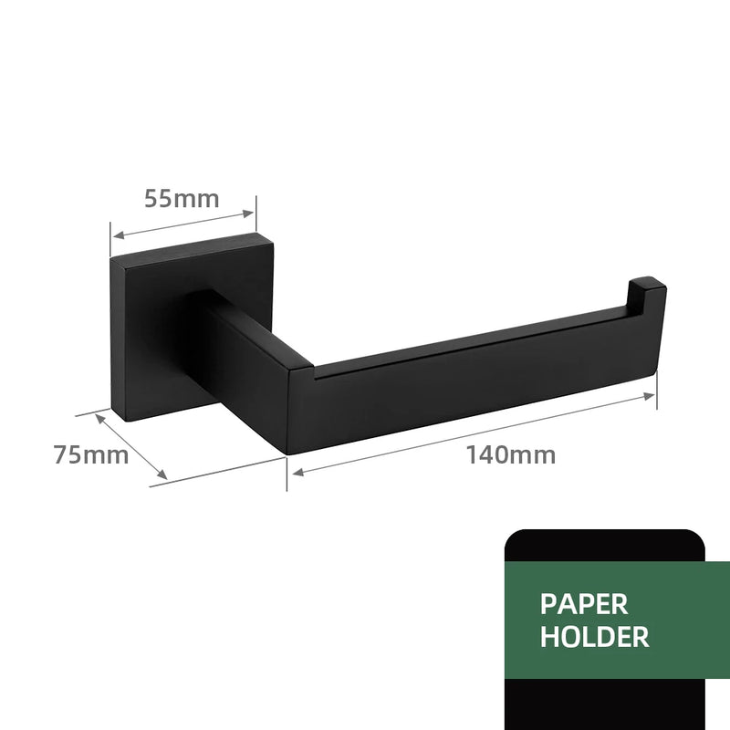 Accessoires Salle de Bain Noir Mat à la Pièce, 21 Articles