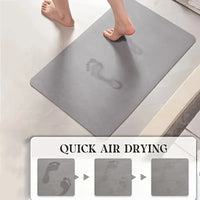 Tapis de Cuisine en L Diatomite Antidérapant, Bordure Noire, Marron ou Grise