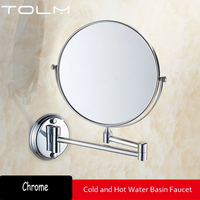 Miroir Grossissant Mural Double Face Doré Extensible