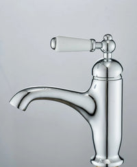 Mitigeur Lavabo Rétro Poignée Blanche Laiton, 6 Finitions