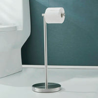 Porte-Papier Toilette sur Pied Inox 304 Brossé, 52 cm, Base Ronde 20 cm
