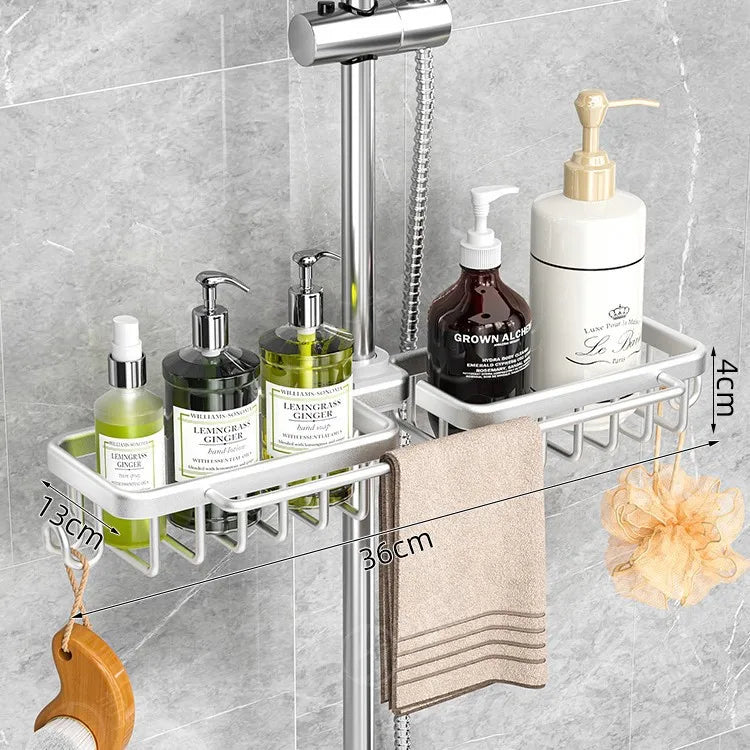 Étagère de Douche sur Barre Aluminium Sans Perçage