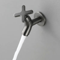 Robinet Lave-Main Mural Eau Froide à Croisillon en Laiton, 4 Coloris