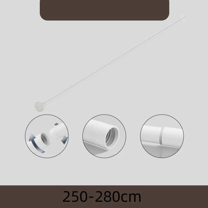 Barre de Douche Télescopique Inox, Noir ou Blanc, 70 à 280 cm