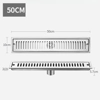 Caniveau de Douche Inox 304 Brossé ou Noir, 20 à 60 cm
