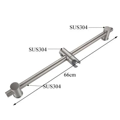 Barre de Douche Coulissante Inox 304 66 cm, Rail et Pièces Détachées