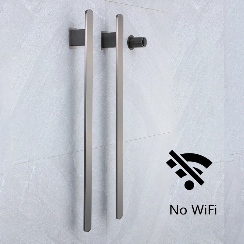 Sèche-Serviette Électrique Encastré Vertical 2 Barres Inox 84 cm, WiFi en Option
