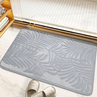 Tapis de Bain Mémoire de Forme à Feuilles en Relief, Antidérapant, 2 Tailles