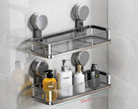 Étagère Salle de Bain à Ventouses Sans Perçage, Simple, Double ou Angle