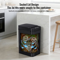 Poubelle Salle de Bain Capteur de Mouvement Sans Contact 12L