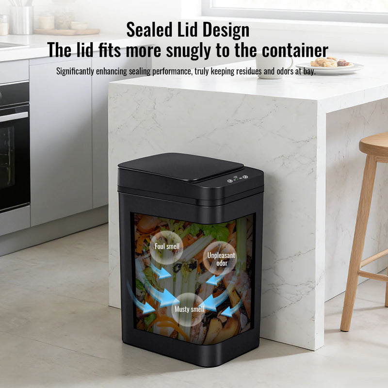 Poubelle Salle de Bain Capteur de Mouvement Sans Contact 12L