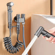 Douchette WC Valve Double Commande et Flexible Spiralé Extensible 2 m