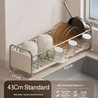 Égouttoir à Vaisselle Latéral Inox 43 cm pour Évier, Gris ou Blanc