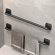 Porte-Serviette Adhésif Noir Sans Perçage en Aluminium, 30, 40 ou 50 cm
