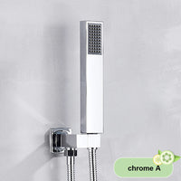 Pommeau de Douche Rectangulaire ABS, Sortie Murale et Flexible Inox 150 cm