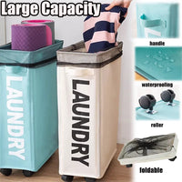 Panier à Linge Pliable sur Roulettes 3 Coloris