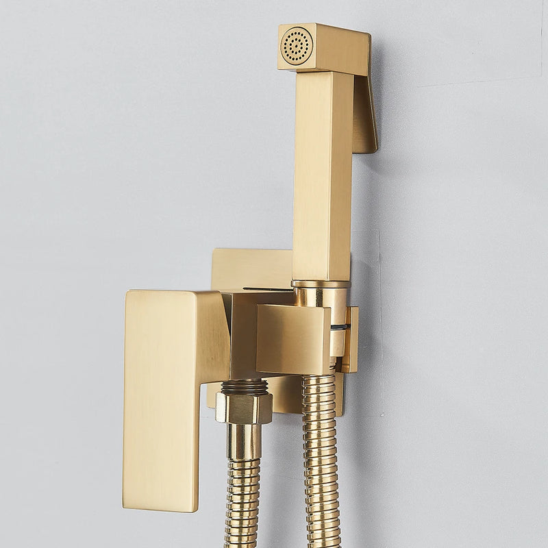 Douchette WC Mitigeur Mural Eau Chaude et Froide, Flexible 120 cm