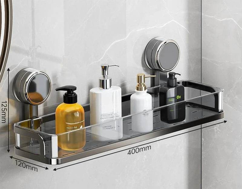 Étagère Salle de Bain à Ventouses Sans Perçage, Simple, Double ou Angle