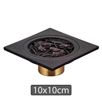 Bonde de Douche Carrée Laiton Multi Finitions 10 à 30 cm