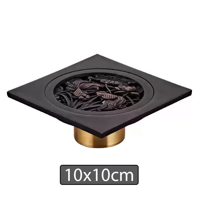 Bonde de Douche Carrée Laiton Multi Finitions 10 à 30 cm