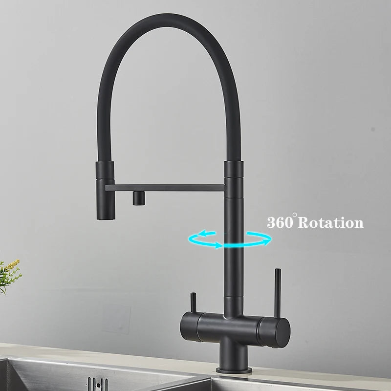 Mitigeur Cuisine Eau Filtrée 3 Voies Double Bec, 11 Modèles