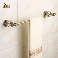 Accessoires Salle de Bain Dorés à Cristal en Laiton à la Pièce, 12 Articles