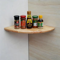 Étagère d'Angle Murale en Bois, Quart de Rond de 15 à 30 cm