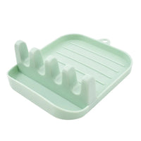 Repose-Cuillère et Spatule à Plateau Rainuré, Plastique PP, 7 Coloris