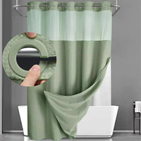 Rideau de Douche Sans Crochets avec Doublure Clipsable, 8 Coloris