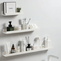 Étagère Salle de Bain Adhésive Sans Perçage, Blanche ou Transparente, 27 cm