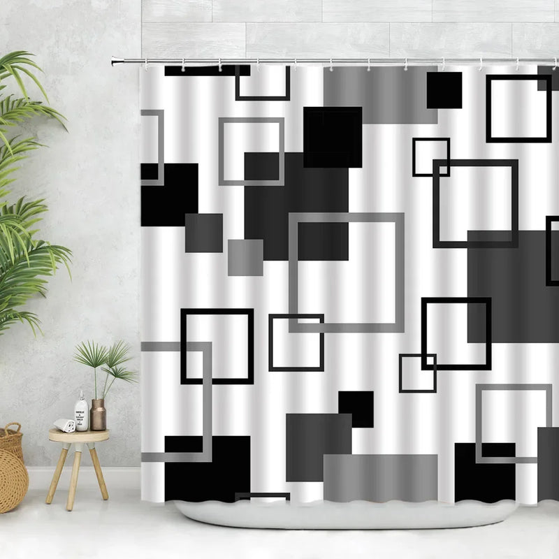 Rideau de Douche en Tissu Polyester, 28 Motifs au Choix, 90 à 240 cm