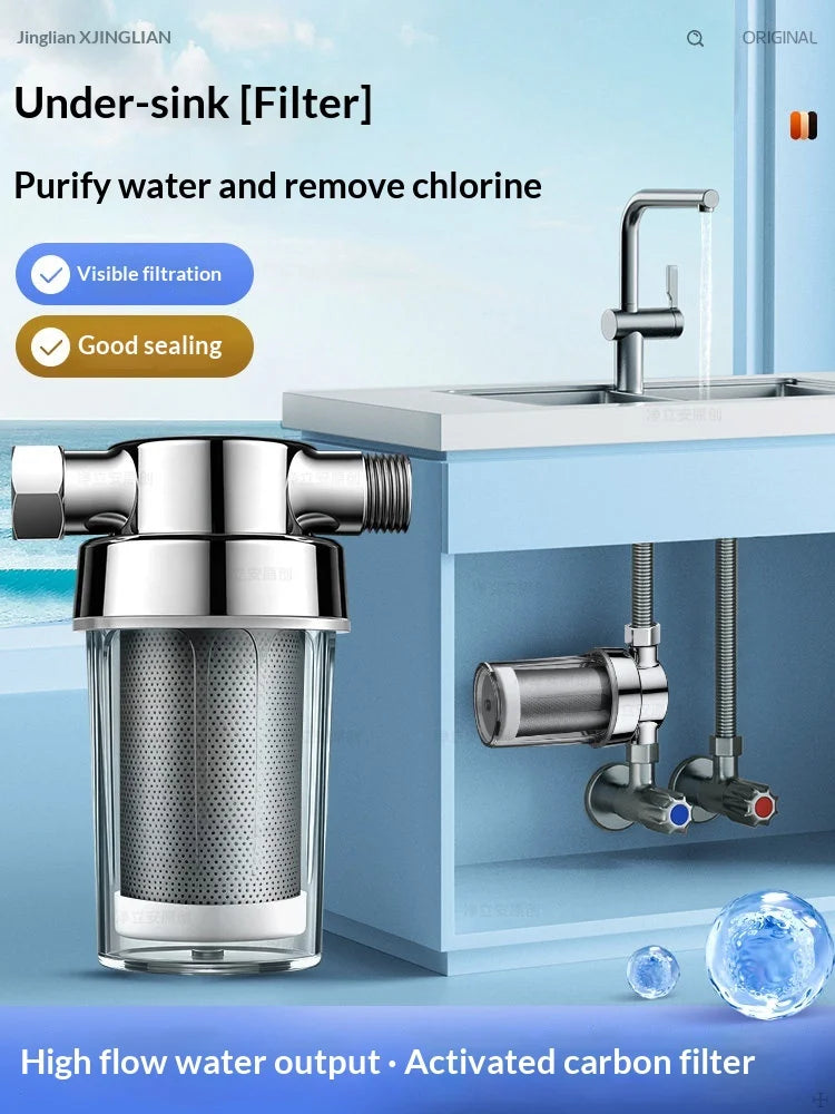 Filtre à Eau Sous Évier Charbon Actif à Bol Transparent avec Cartouches