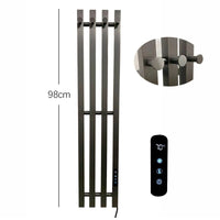 Sèche-Serviette Électrique Mural Vertical 3 ou 4 Barres Inox 98 cm